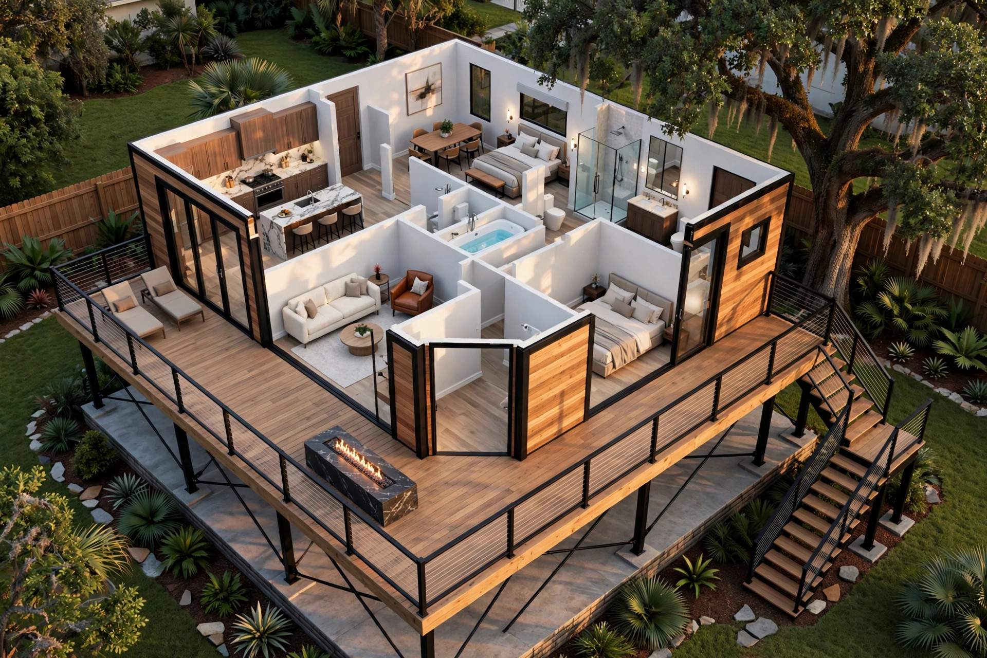 Canopy Modern 3D floor plan — Level 1