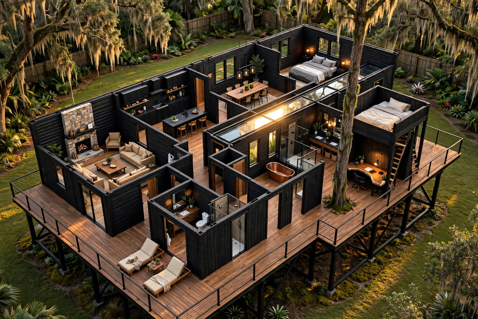 Canopy Skylight 3D floor plan — Level 1