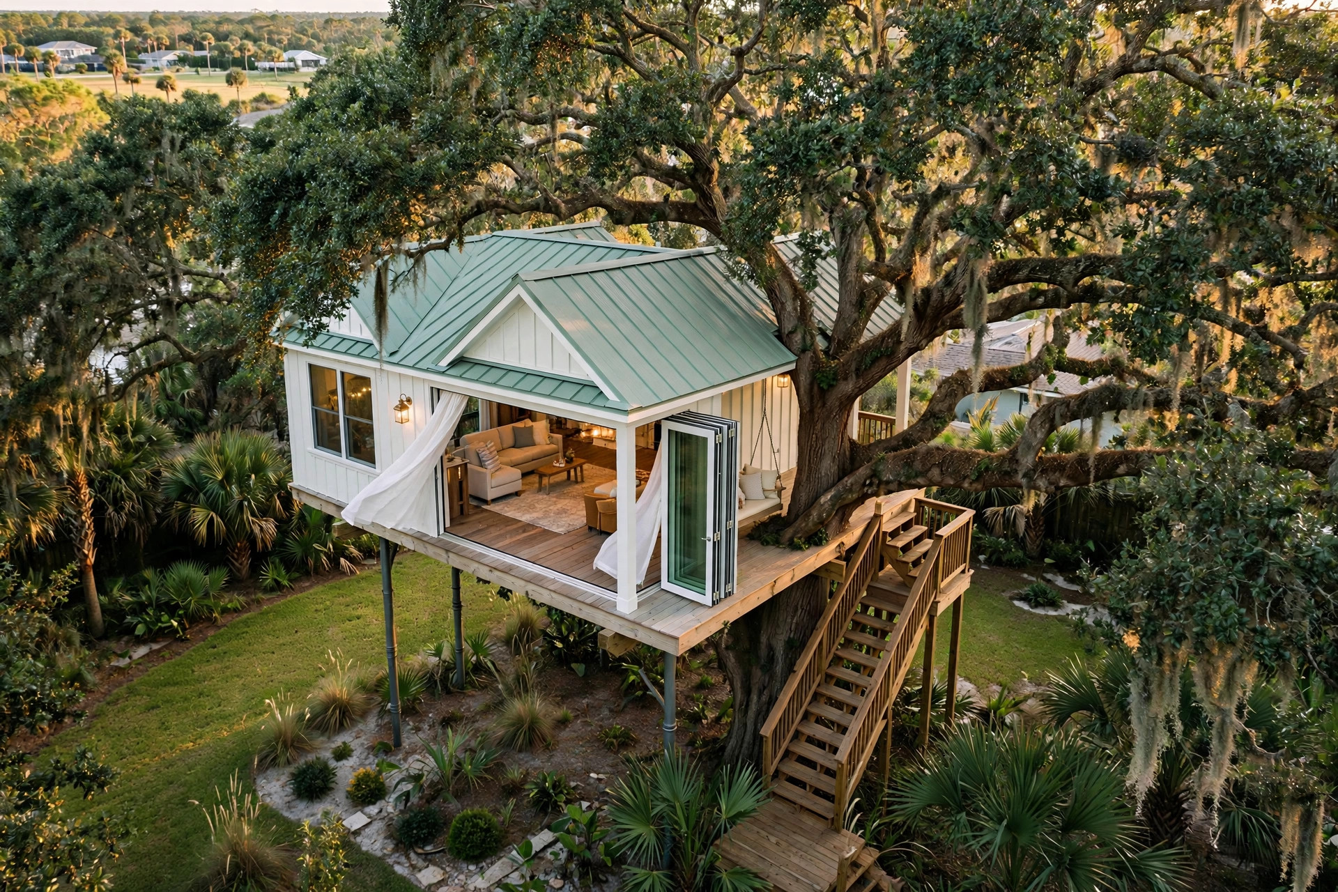 Breeze House bird's eye aerial view