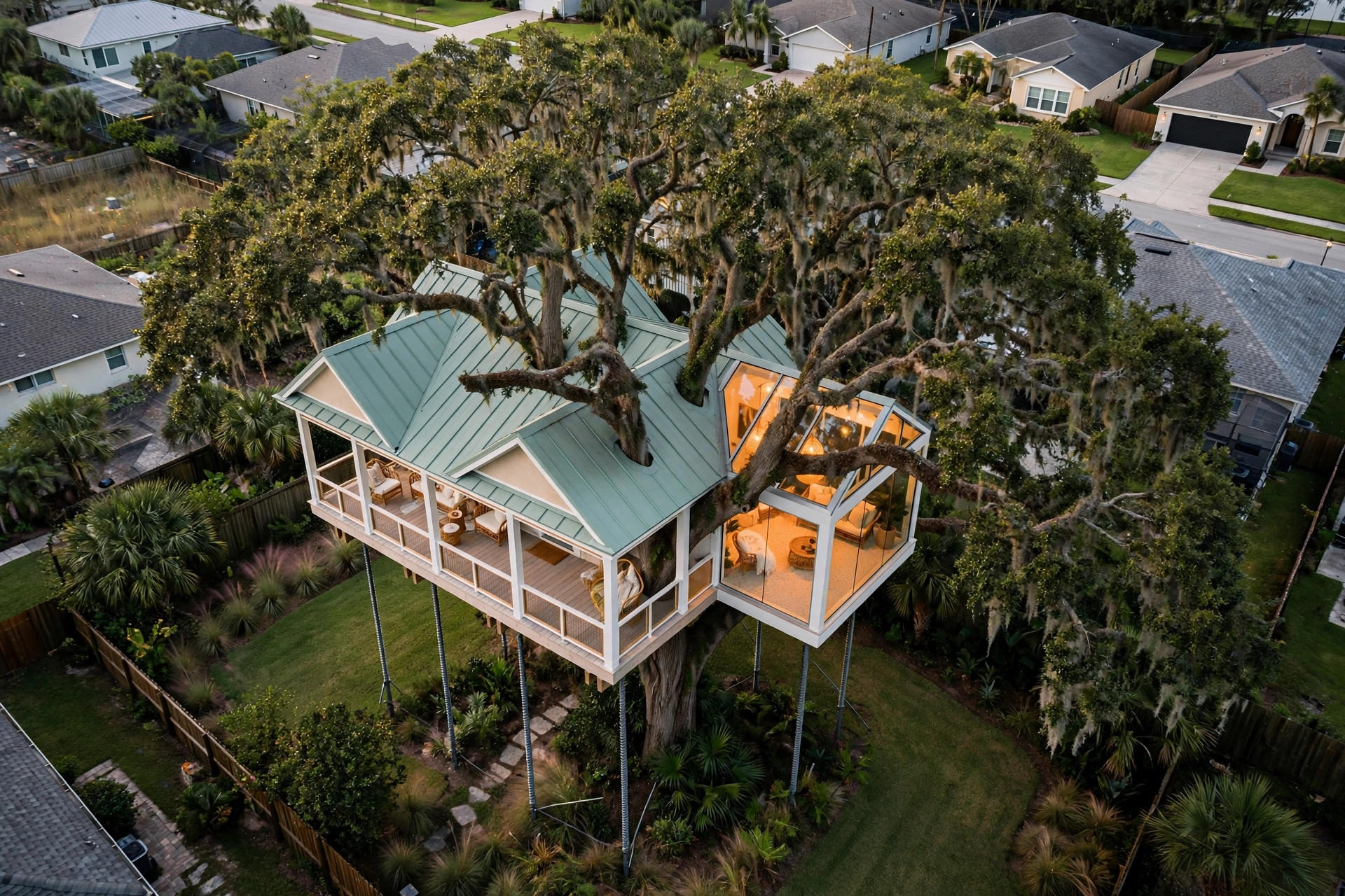 Sandbar bird's eye aerial view