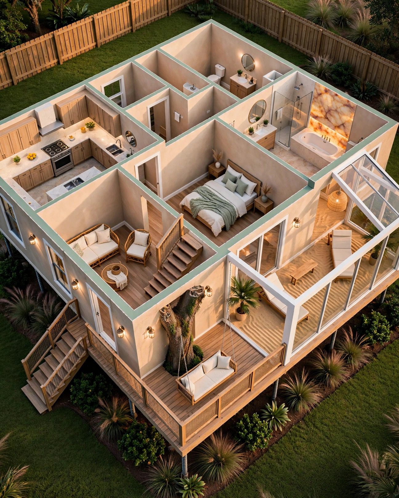 The Sandbar 3D floor plan — Level 1