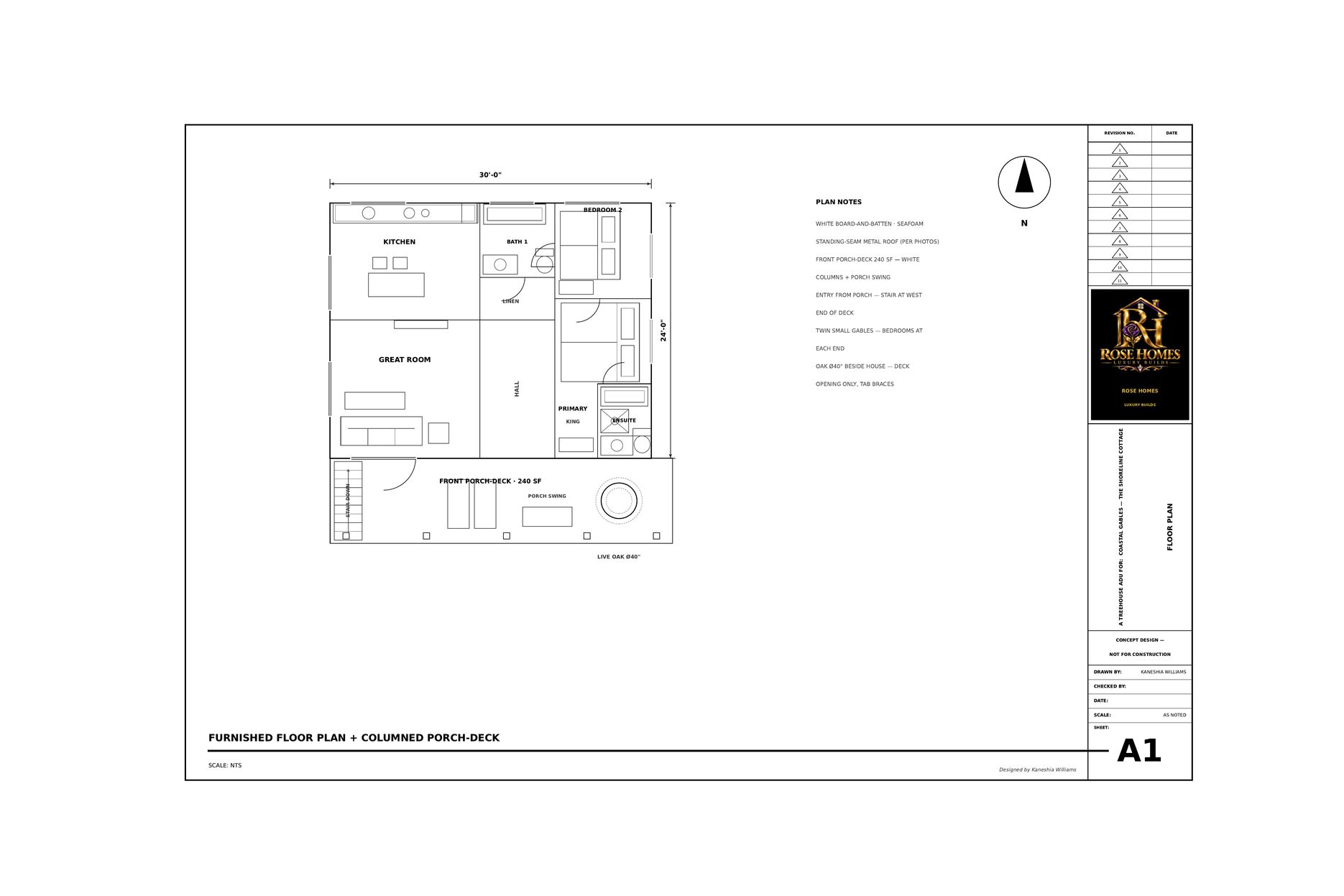 Shoreline Cottage furnished floor plan