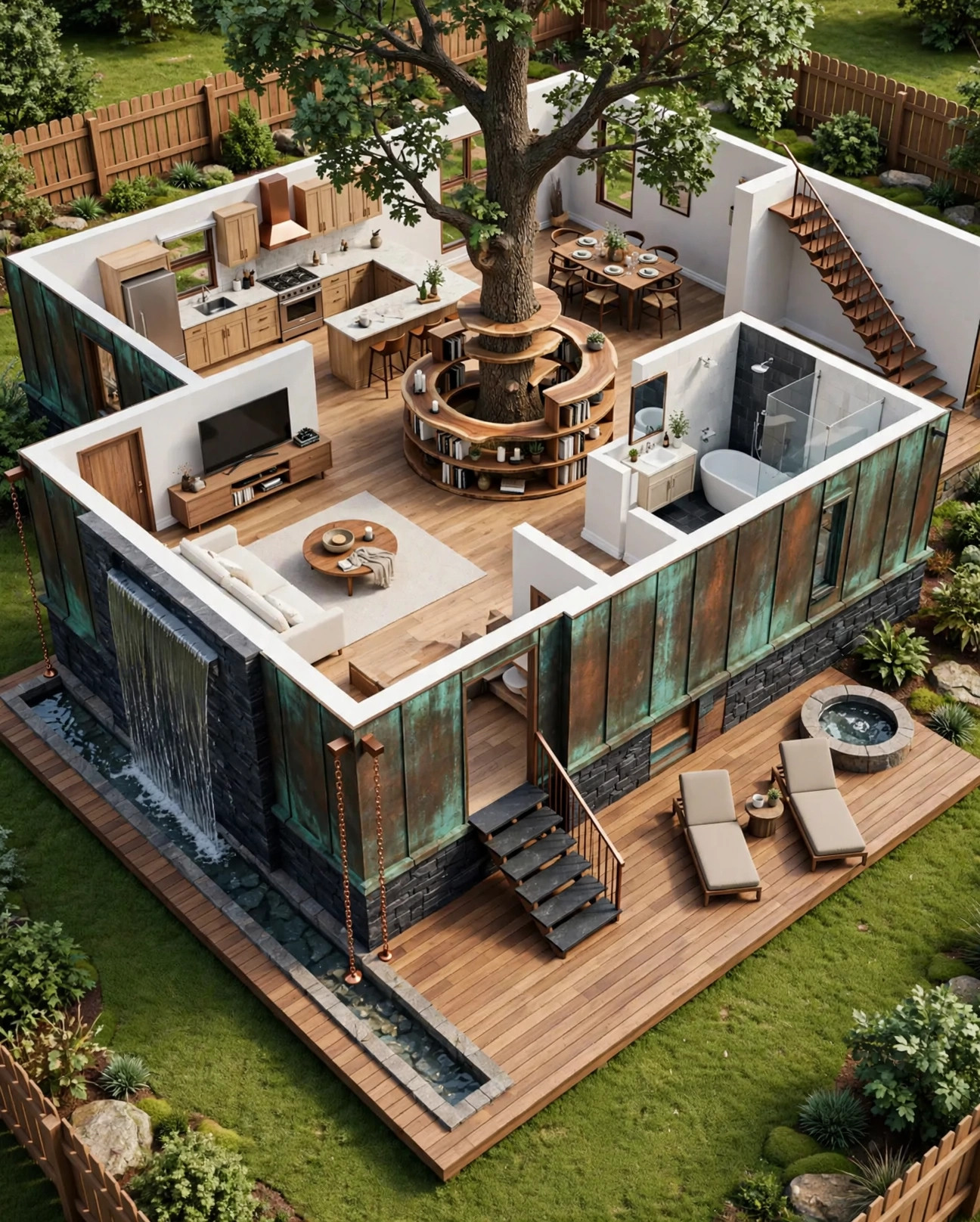 The Rainwood 3D floor plan — Level 1