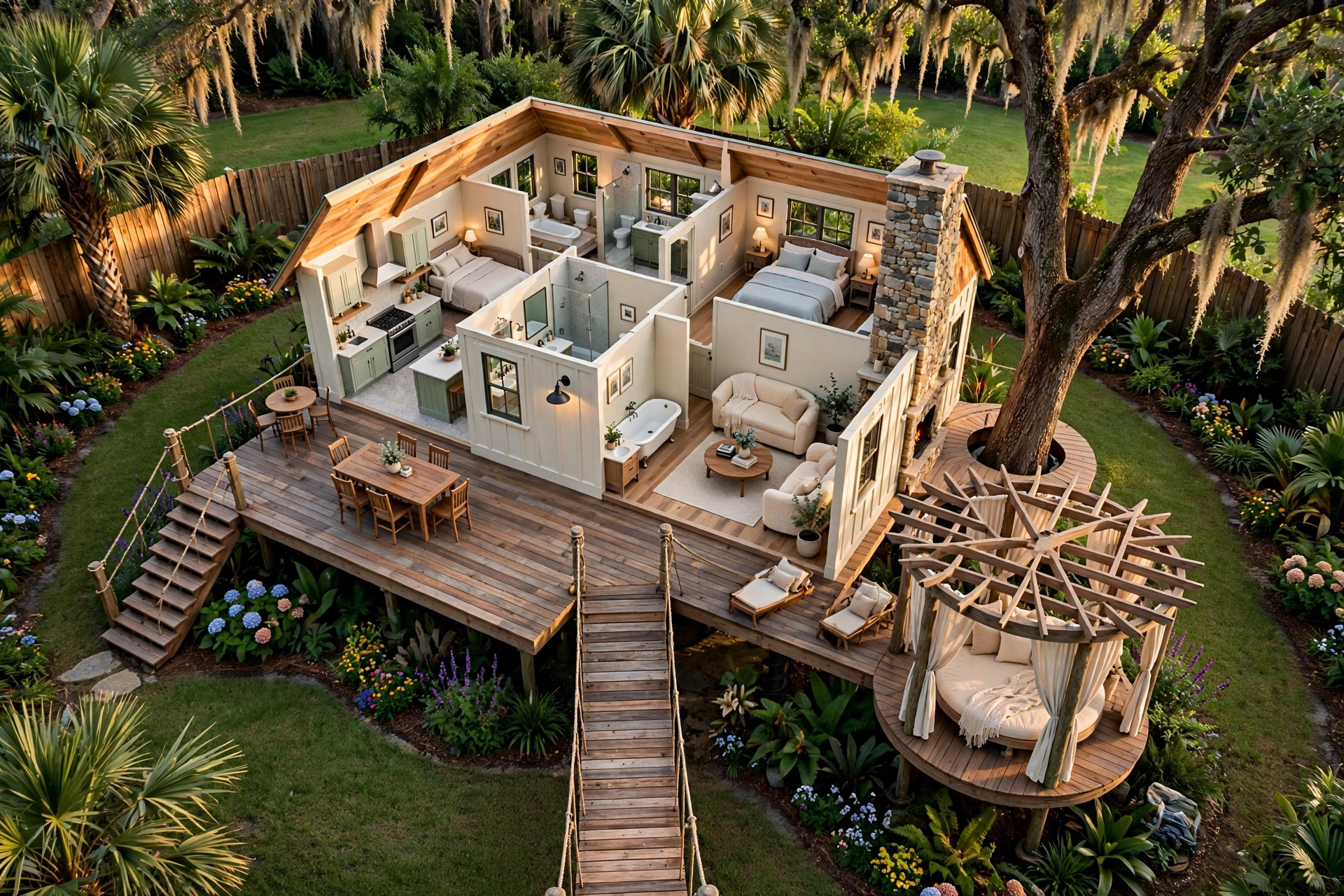 The Rosewood 3D floor plan — Level 1