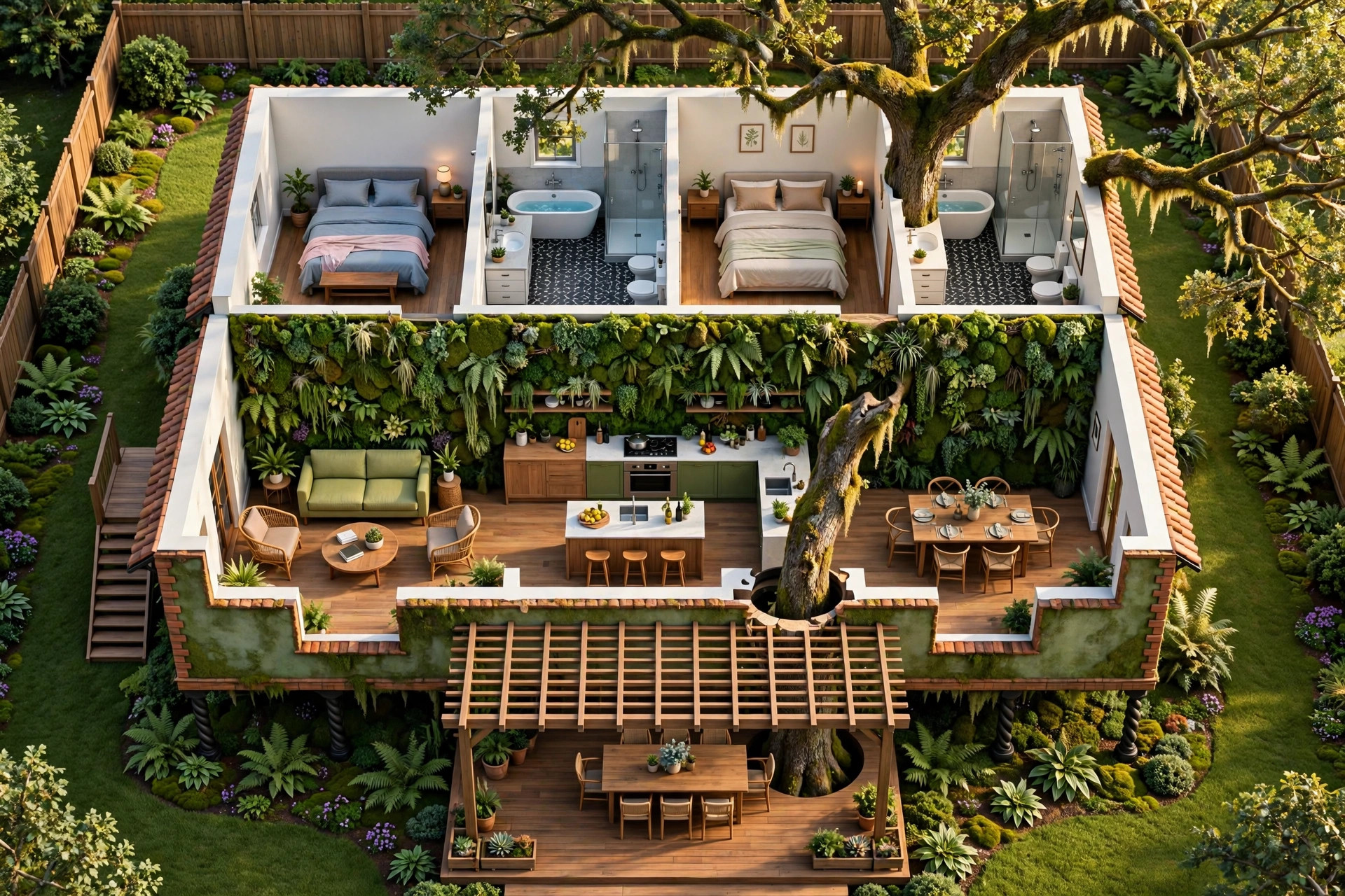 The Verdant 3D floor plan — Level 1