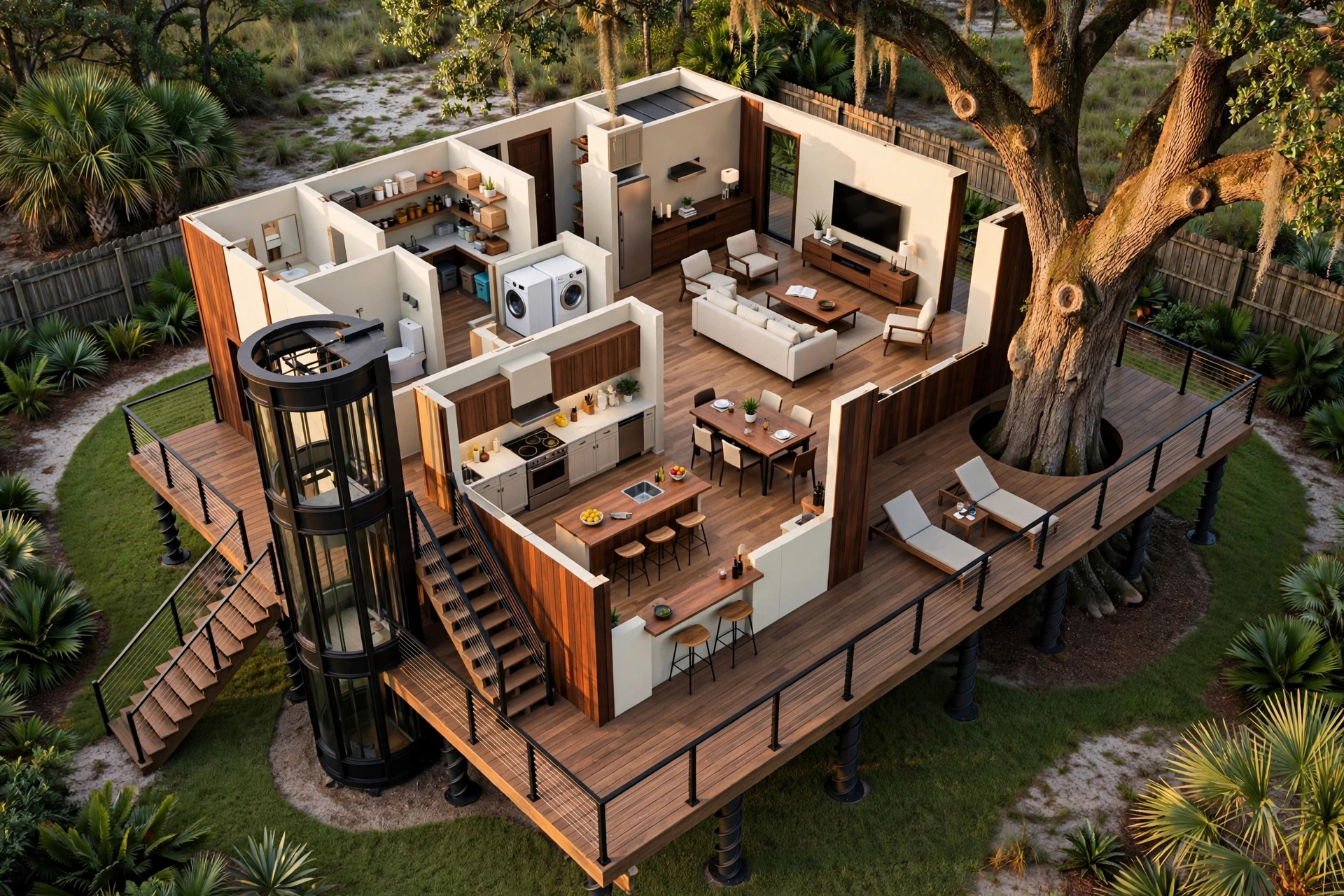 The Grand Oak 3D floor plan — Level 1
