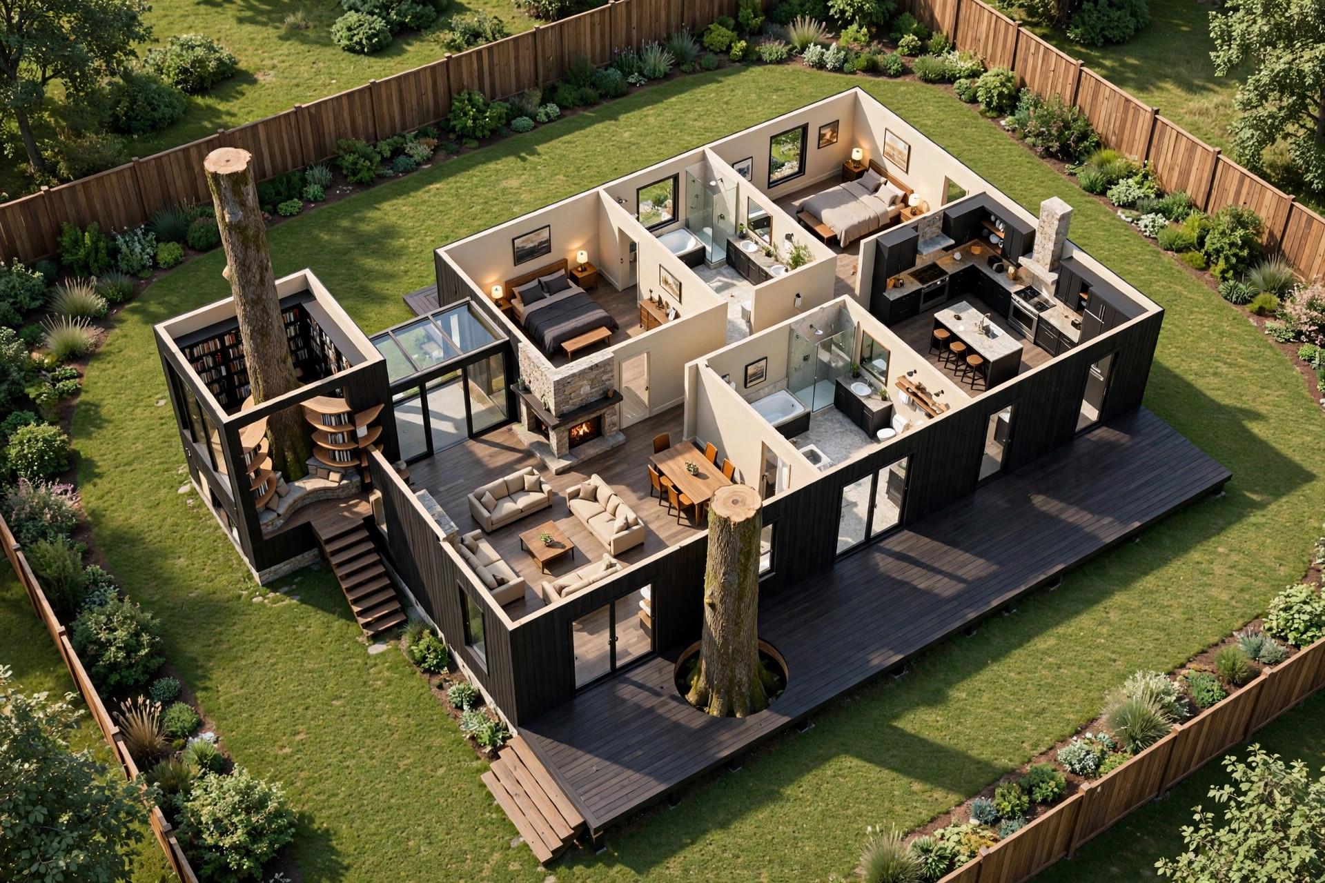 The Library Tower 3D floor plan — Level 1