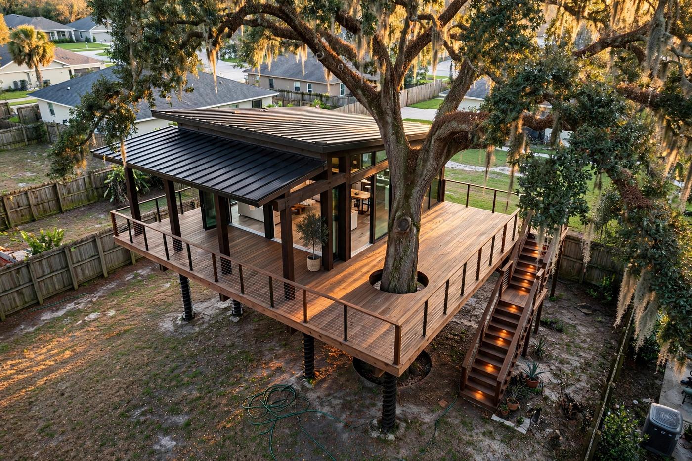 Pavilion bird's eye aerial view