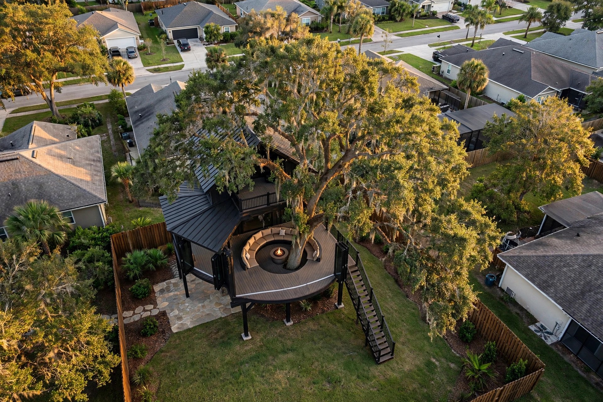Trunk Hearth bird's eye aerial view