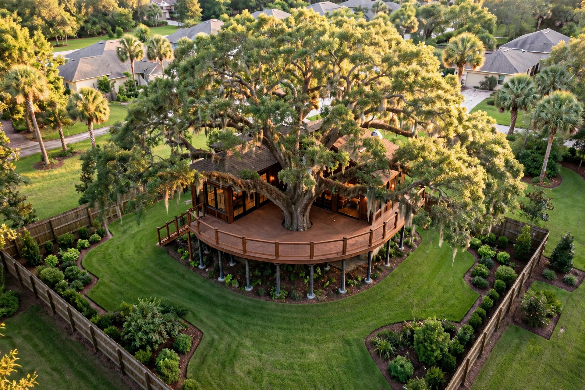 Vintage Oak bird's eye aerial view