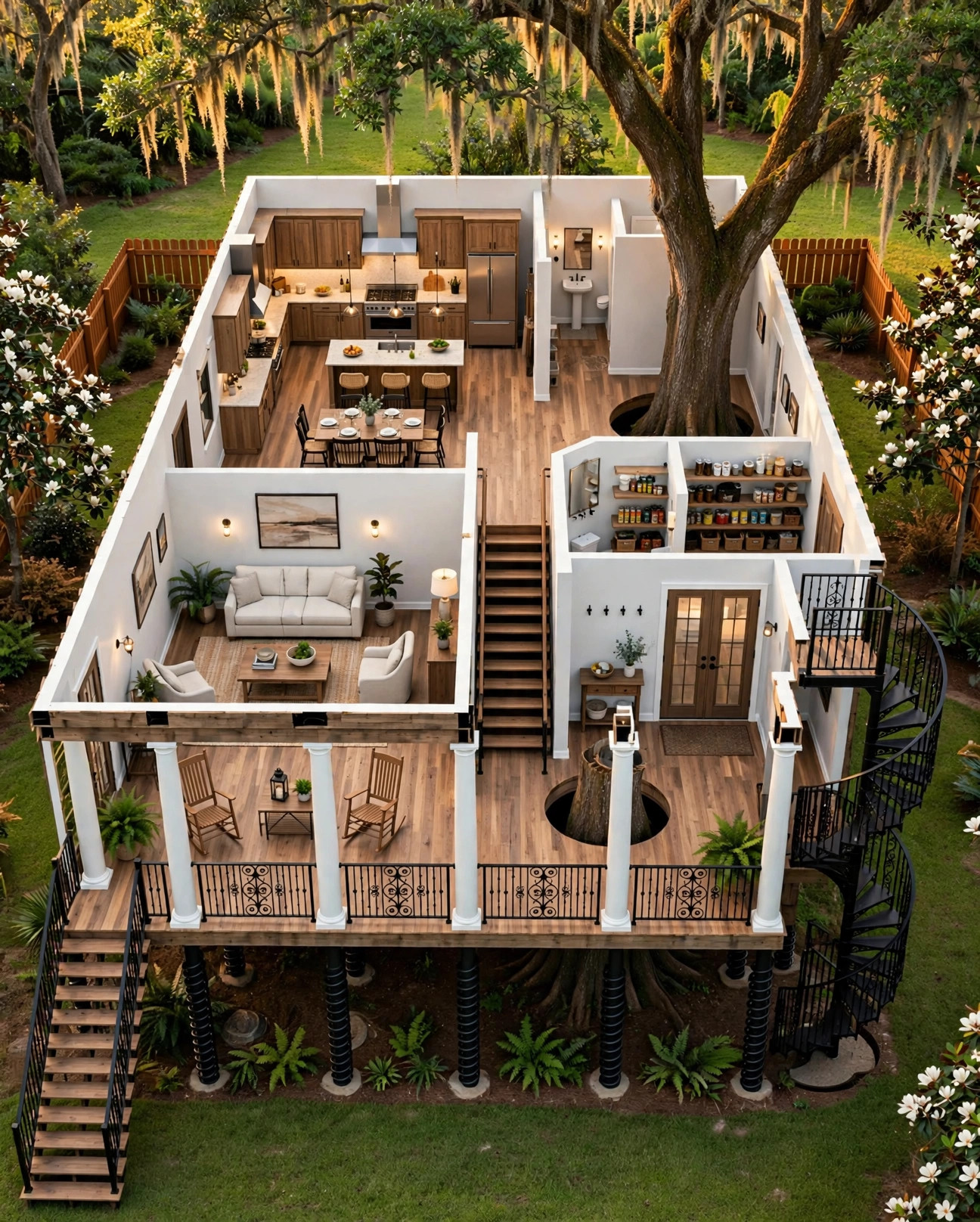 The Double Gallery 3D floor plan — Level 1