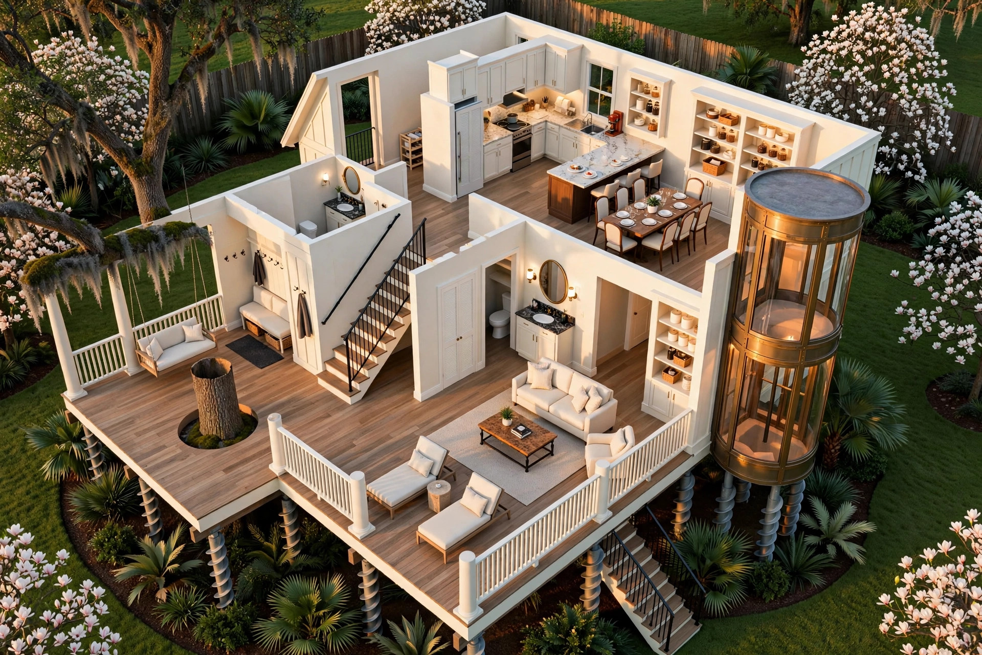 The Magnolia Grand 3D floor plan — Level 1