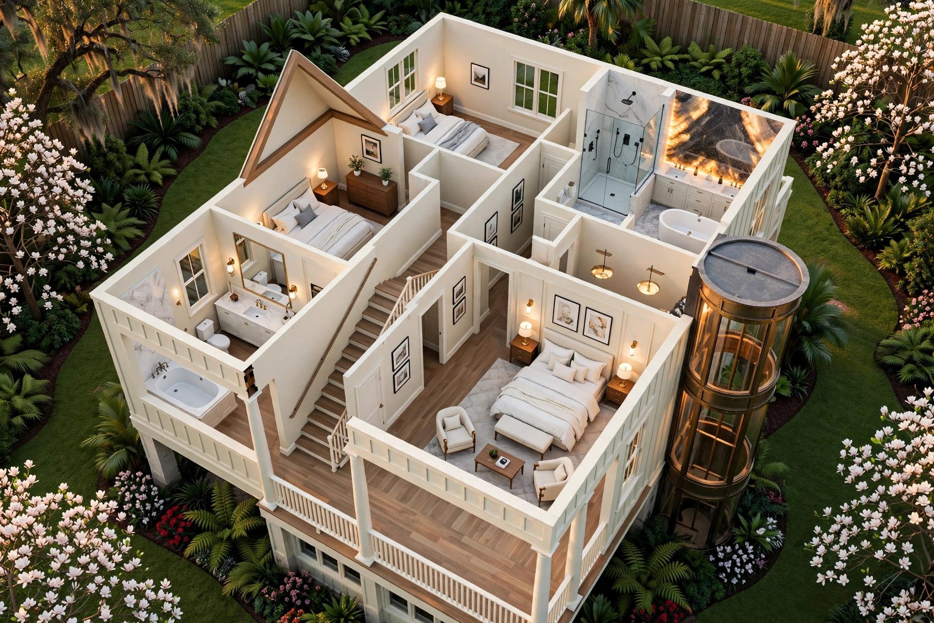 The Magnolia Grand 3D floor plan — Level 2