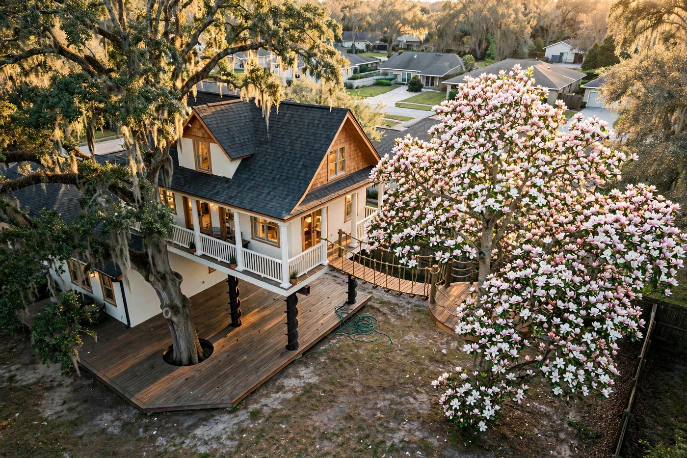 Magnolia Manor House bird's eye aerial view