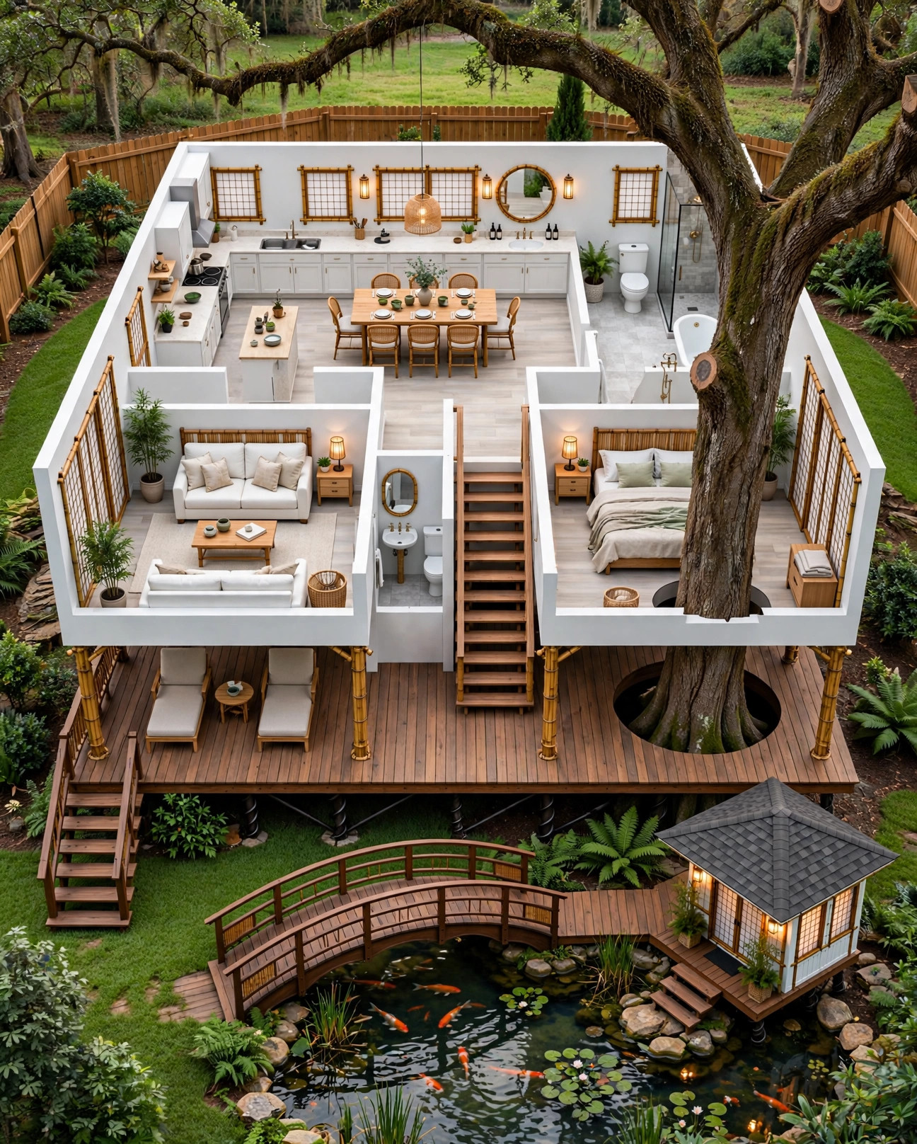 The Tea House 3D floor plan — Level 1