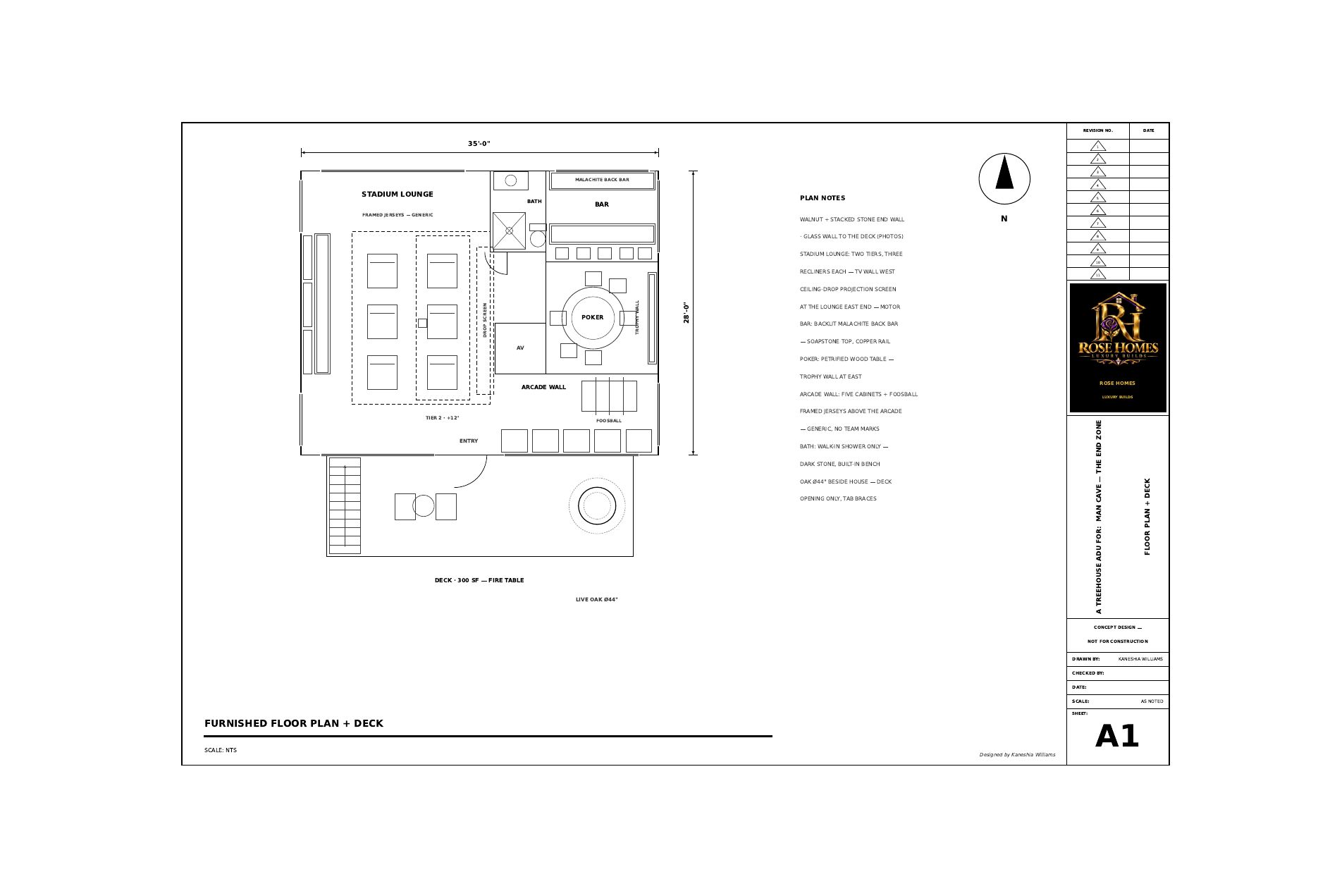 End Zone furnished floor plan