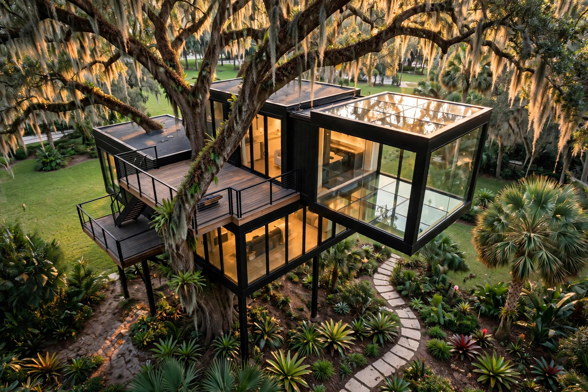 Cube bird's eye aerial view