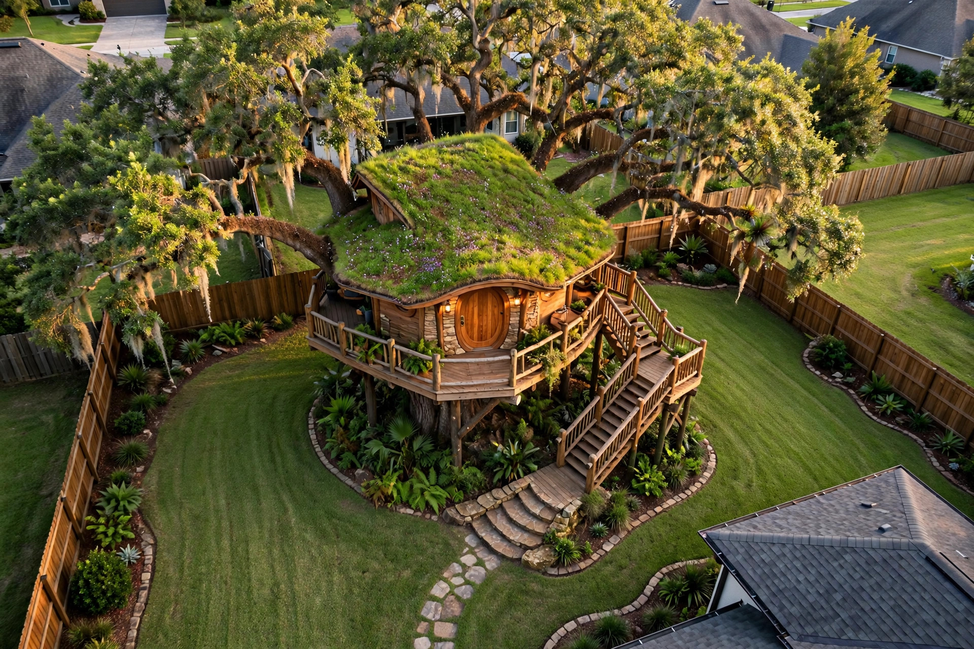 Burrow bird's eye aerial view