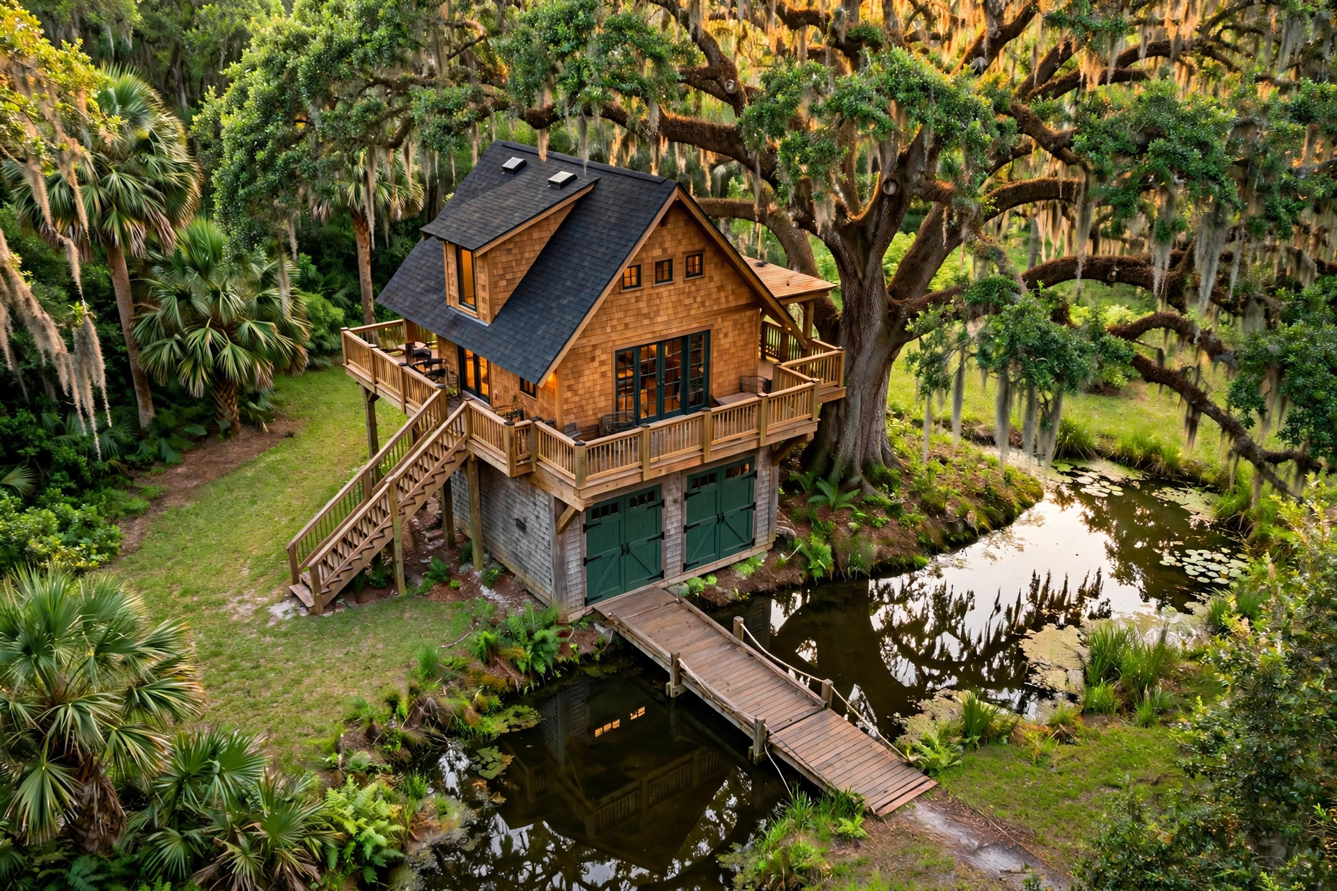 Carriage House bird's eye aerial view