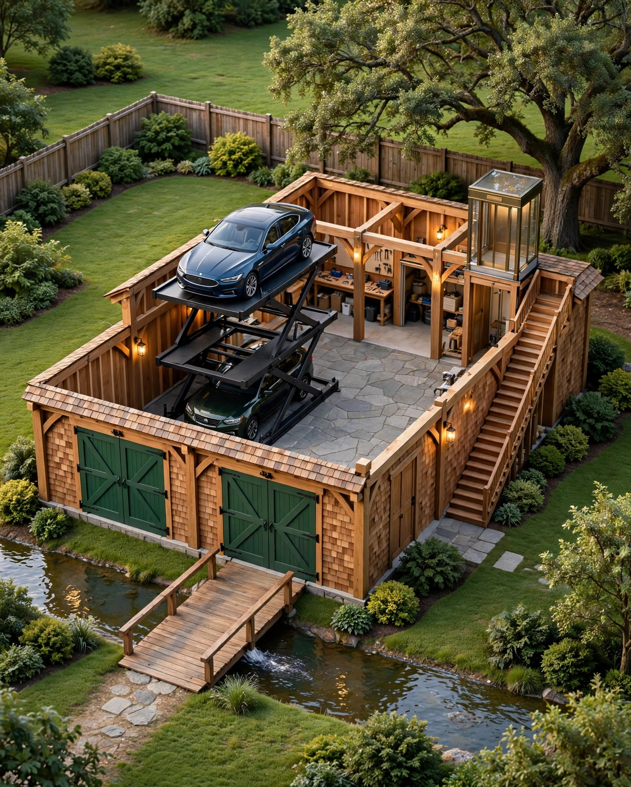 The Carriage House 3D floor plan — Level 1