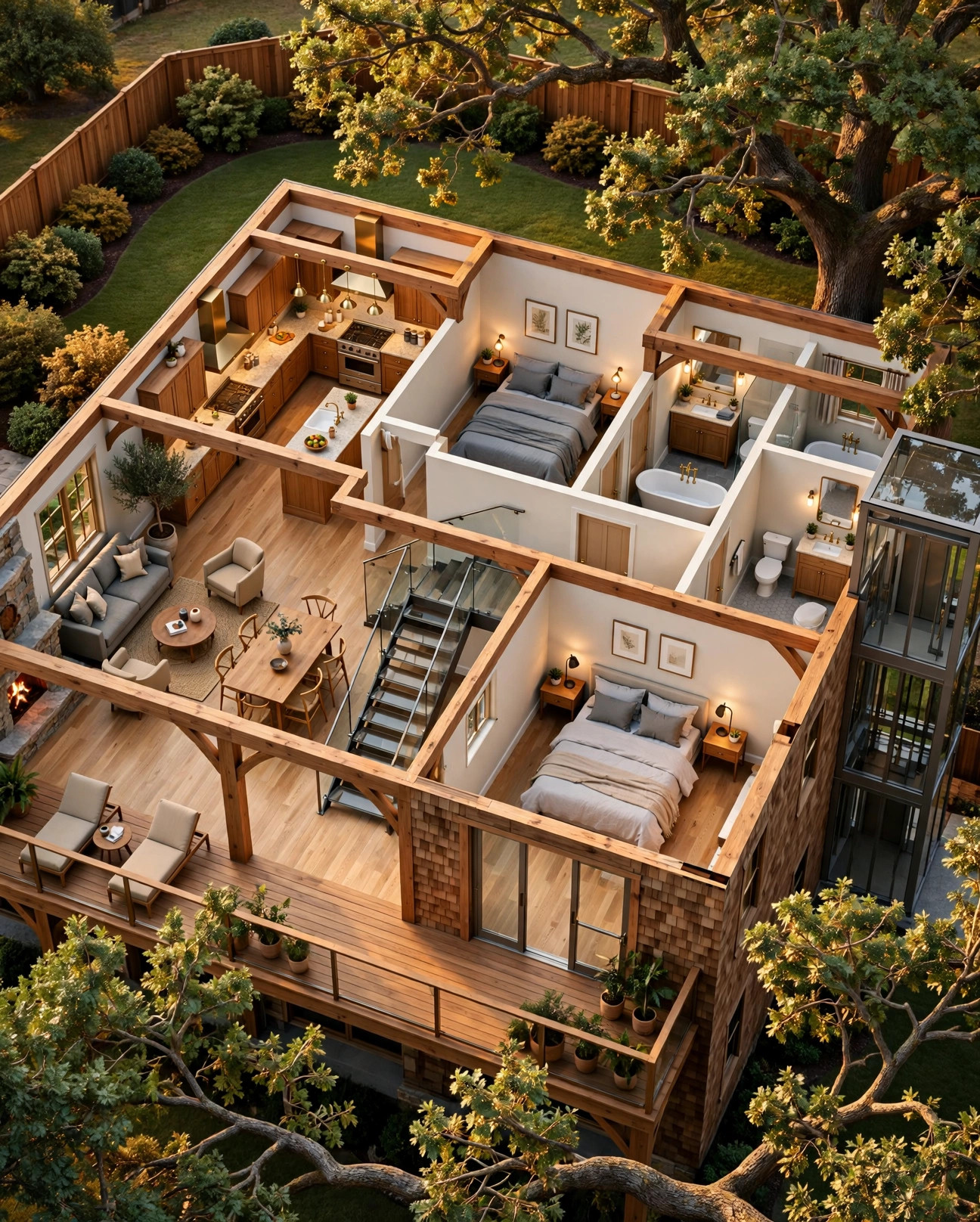 The Carriage House 3D floor plan — Level 2