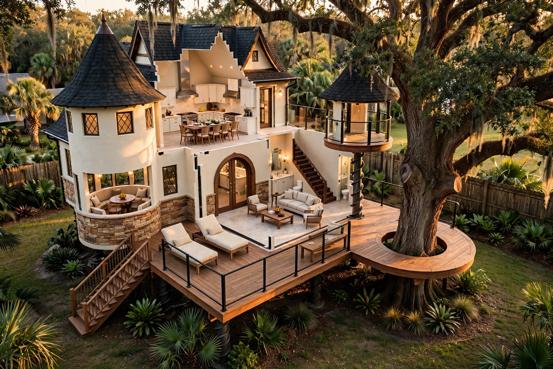 The Fairytale Manor 3D floor plan — Level 1