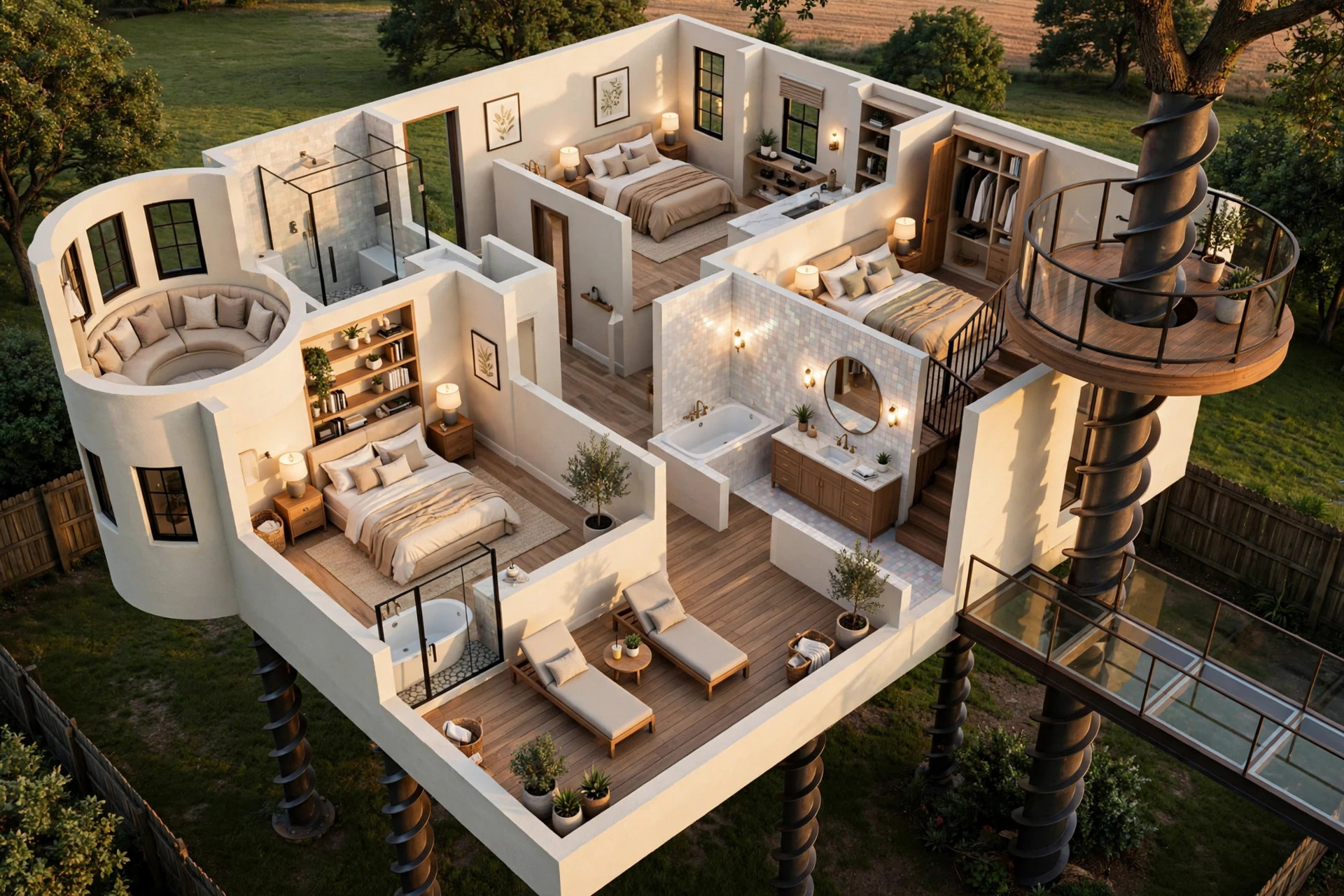 The Fairytale Manor 3D floor plan — Level 2